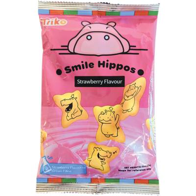 Ciasteczka nadziewane Hippo - Truskawka 60g